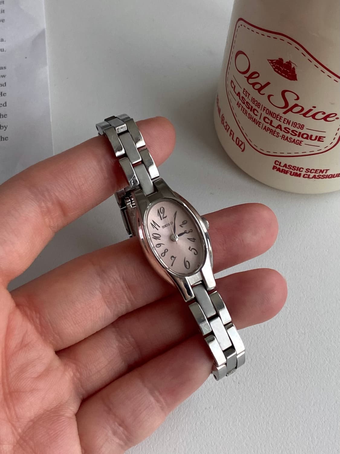 Seiko 세이코 오벌 쿼츠 레이디스 핑크 상품이미지4