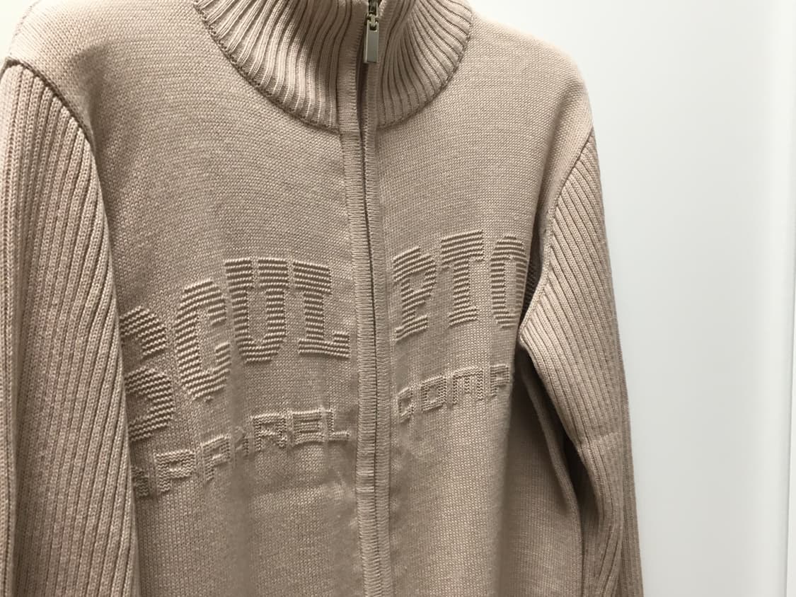 스컬프터 로고 니트 집업 더스티핑크 상품이미지5