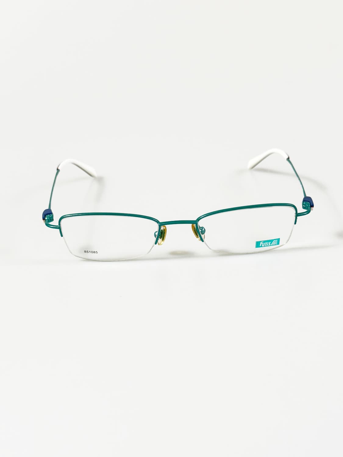 90s FUTIS 틸 그린 반무테 스퀘어 프레임 빈티지 안경 상품이미지1