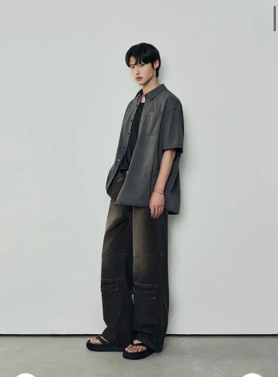 (L) 아워데이즈 빈티지 프론트 포켓 카고 데님 팬츠 BLACK 상품이미지5