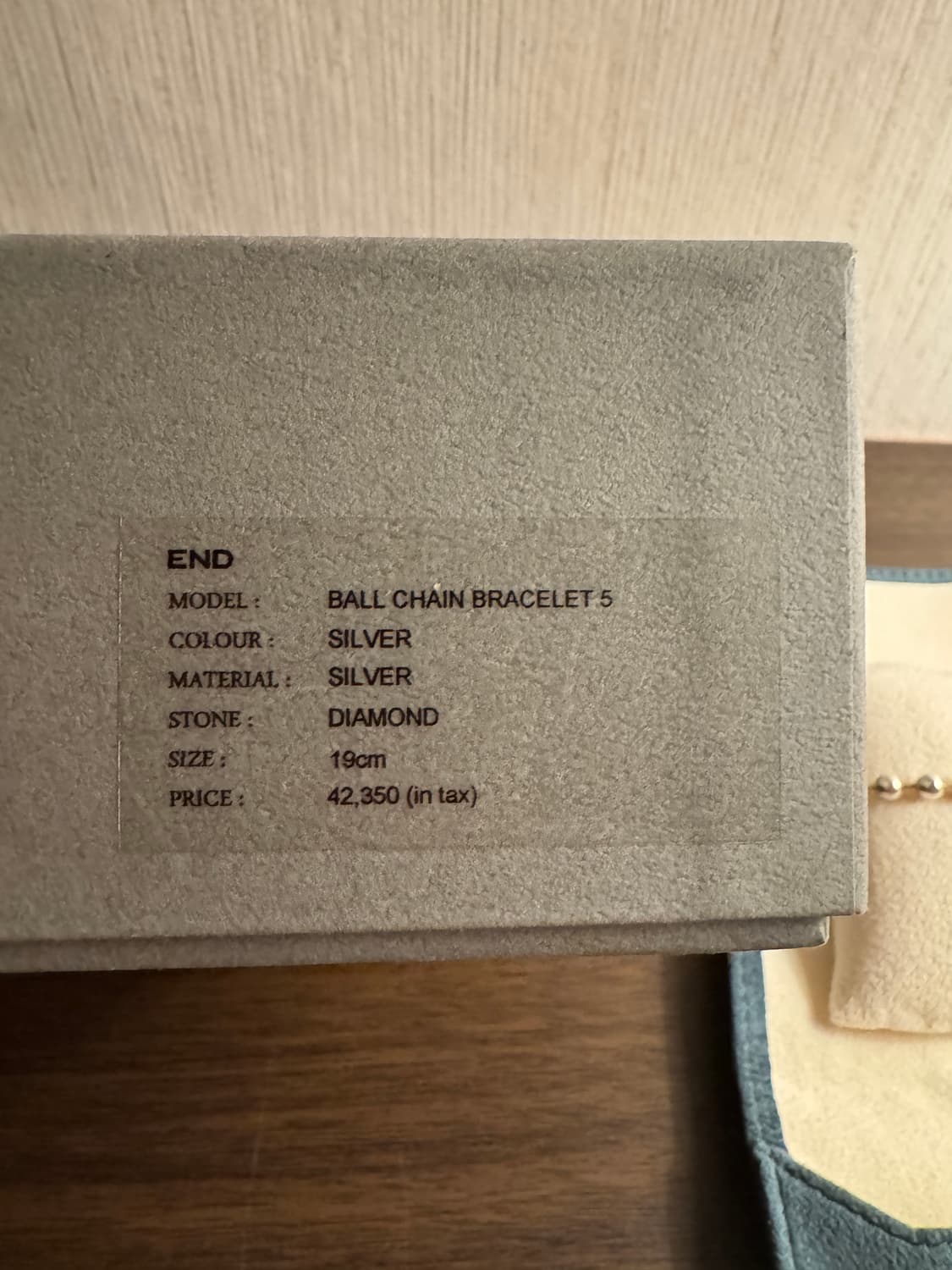 END CUSTOM JEWELLERS 5다이아 실버 볼체인 팔찌 상품이미지5