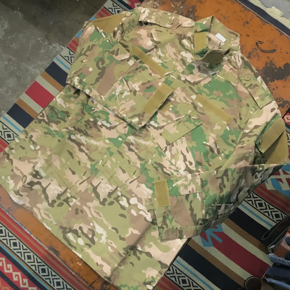 밀리터리 빈티지 카모플라쥬 투웨이 집업 립스탑 자켓 남성 110 사이즈 상품이미지2