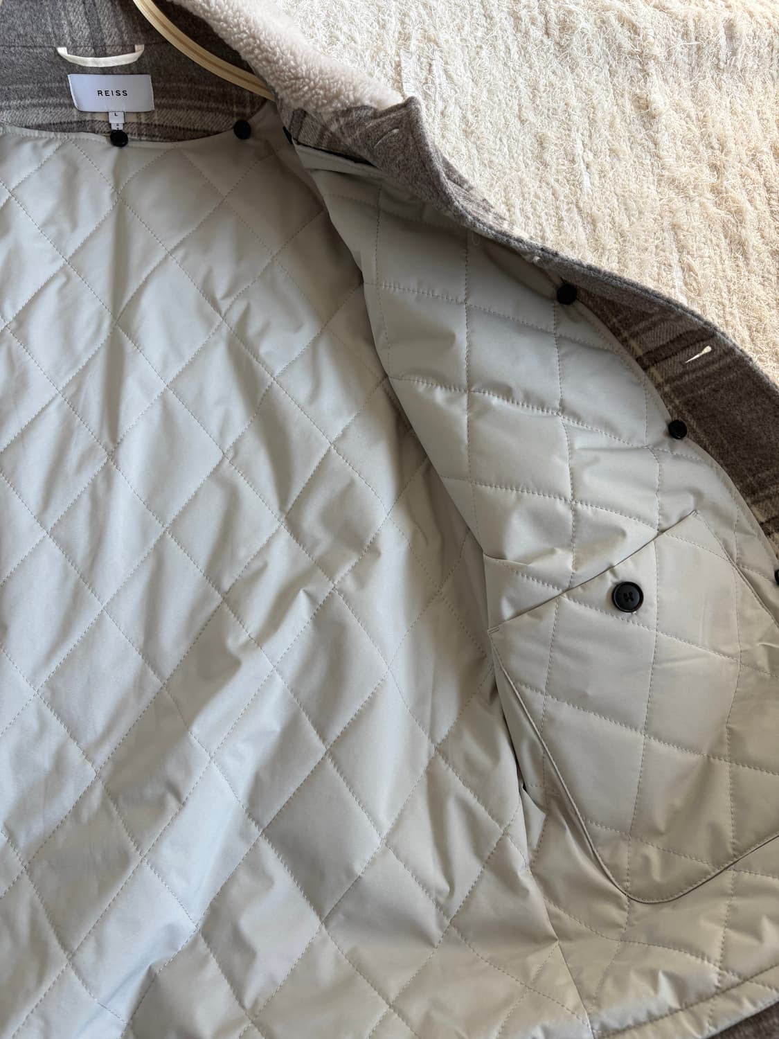 Reiss 체크 퍼 내피 자켓 상품이미지6