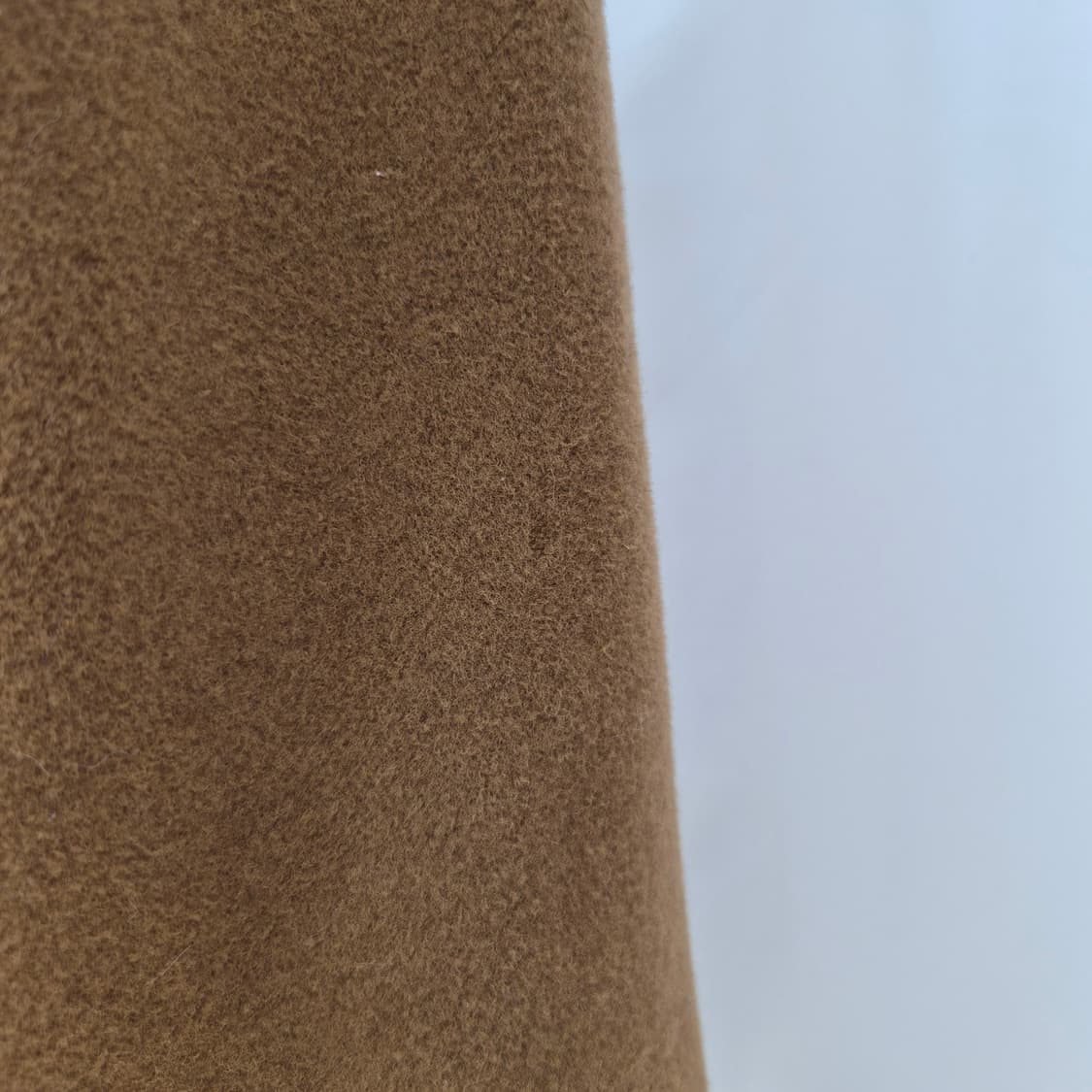 SANYO Carat 울100% 카멜 더블 노카라 코트 상품이미지10