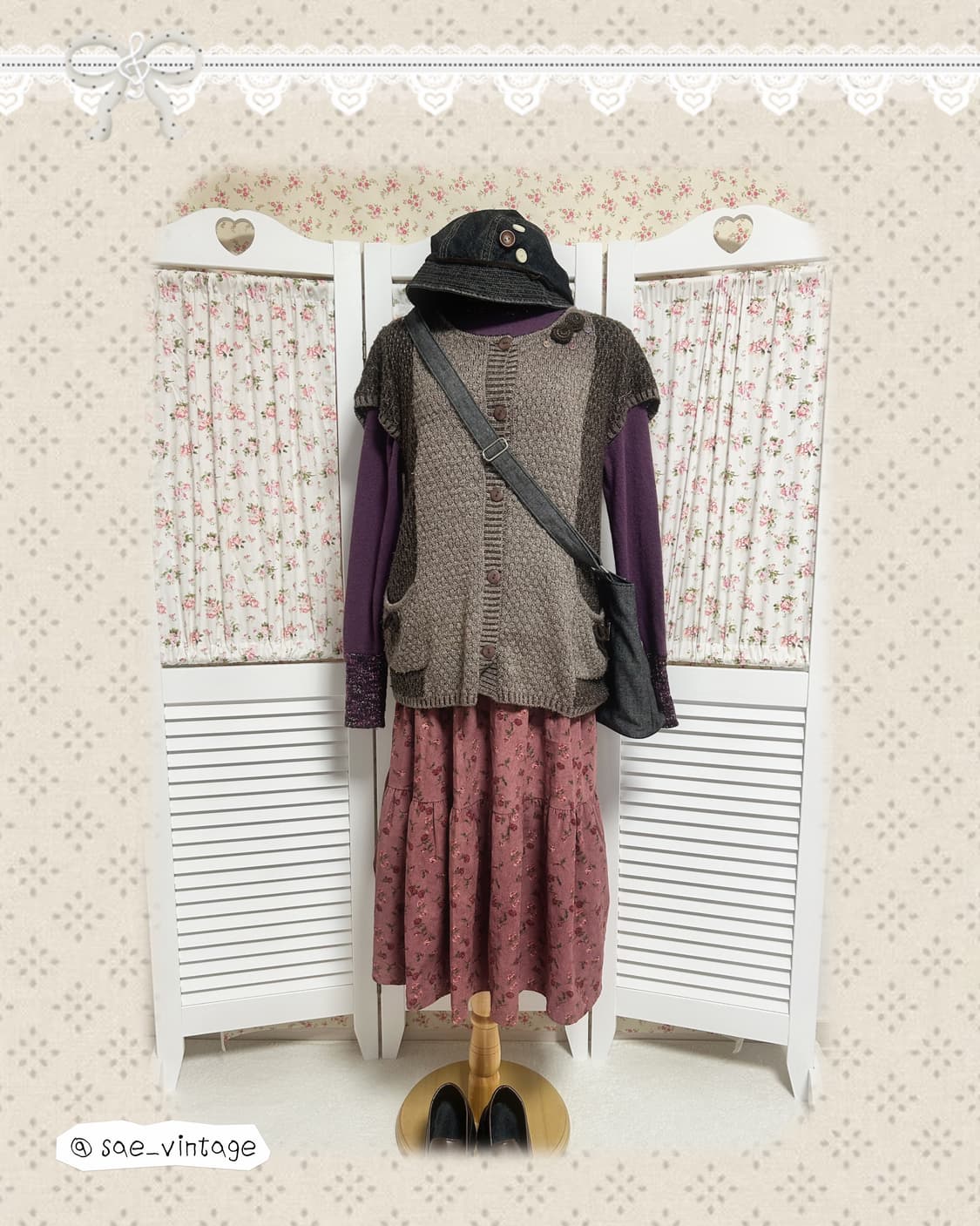 빈티지 베네통 퍼플 목폴라 상품이미지1