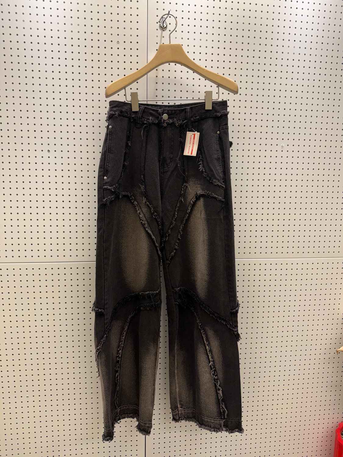 빈티지 흑청 워싱 스티치 데님 팬츠 U690 상품이미지3