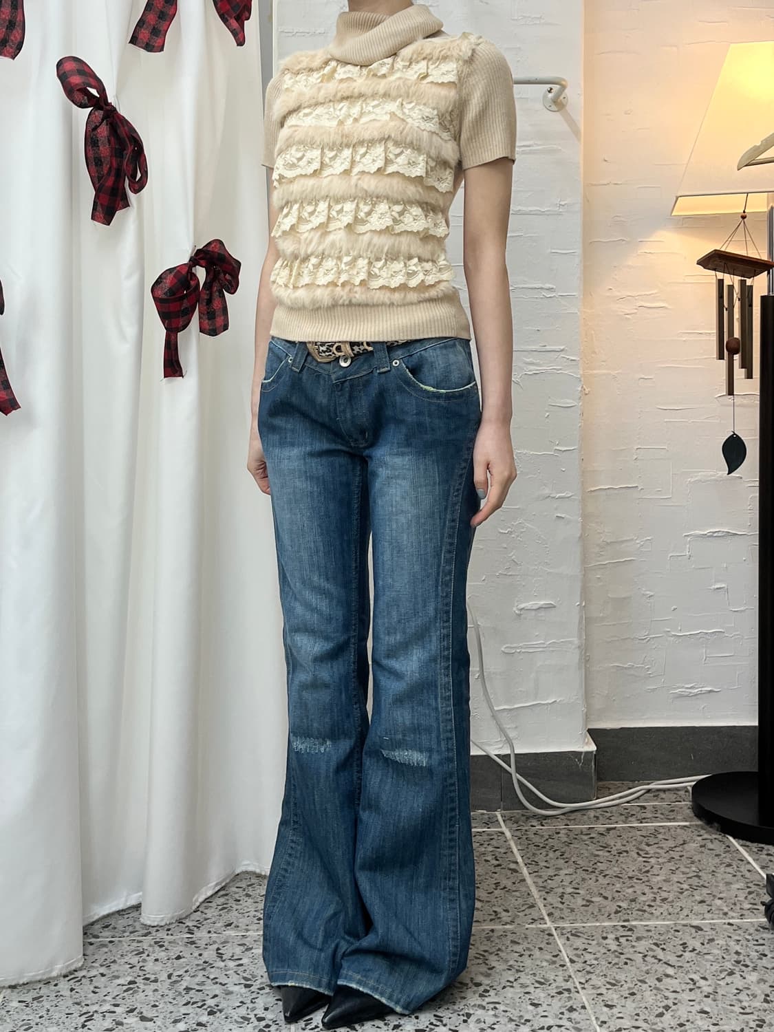 fur detail knit top 상품이미지2