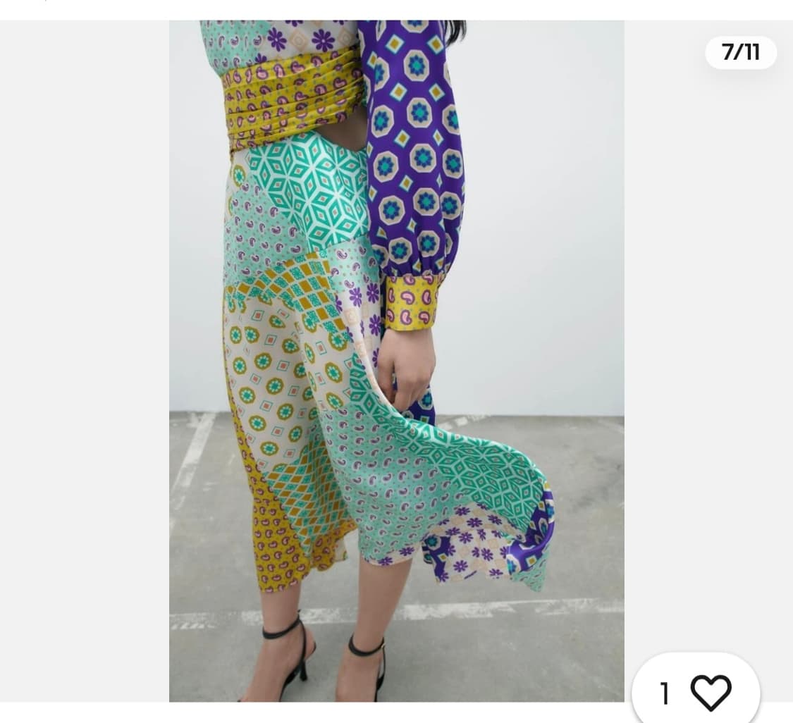 ZARA ( L )✨ 패치워크 패턴 미디 원피스 (정가99,900) 상품이미지2