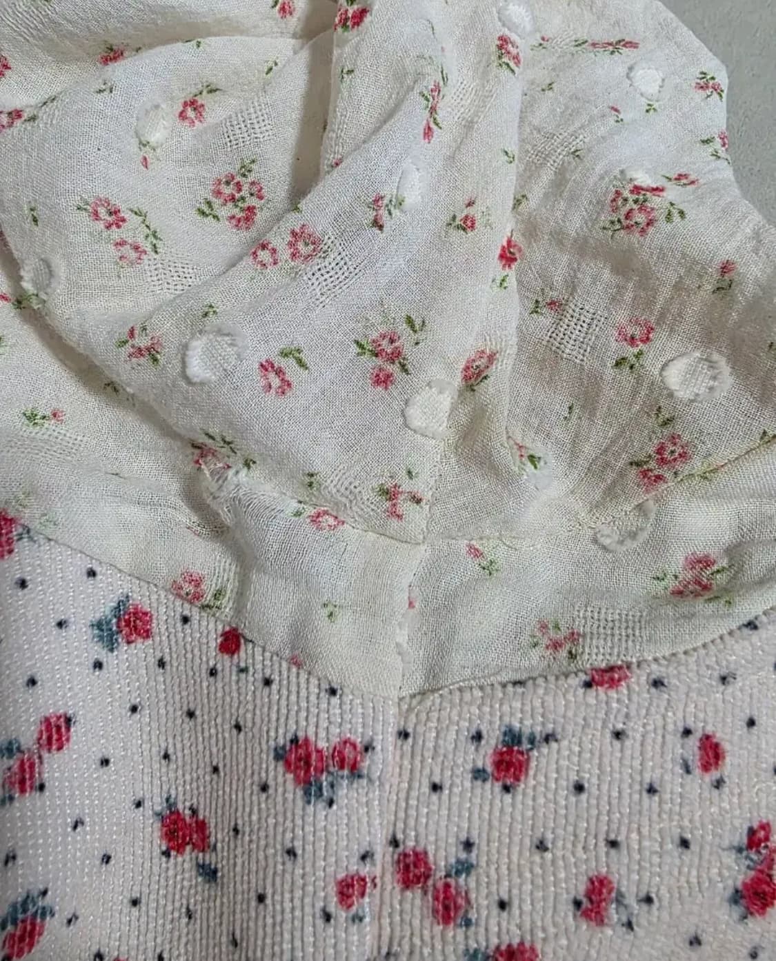 인스턴트펑크 레이스믹스 스퀘어넥 블라우스( Ivory flower) 상품이미지5