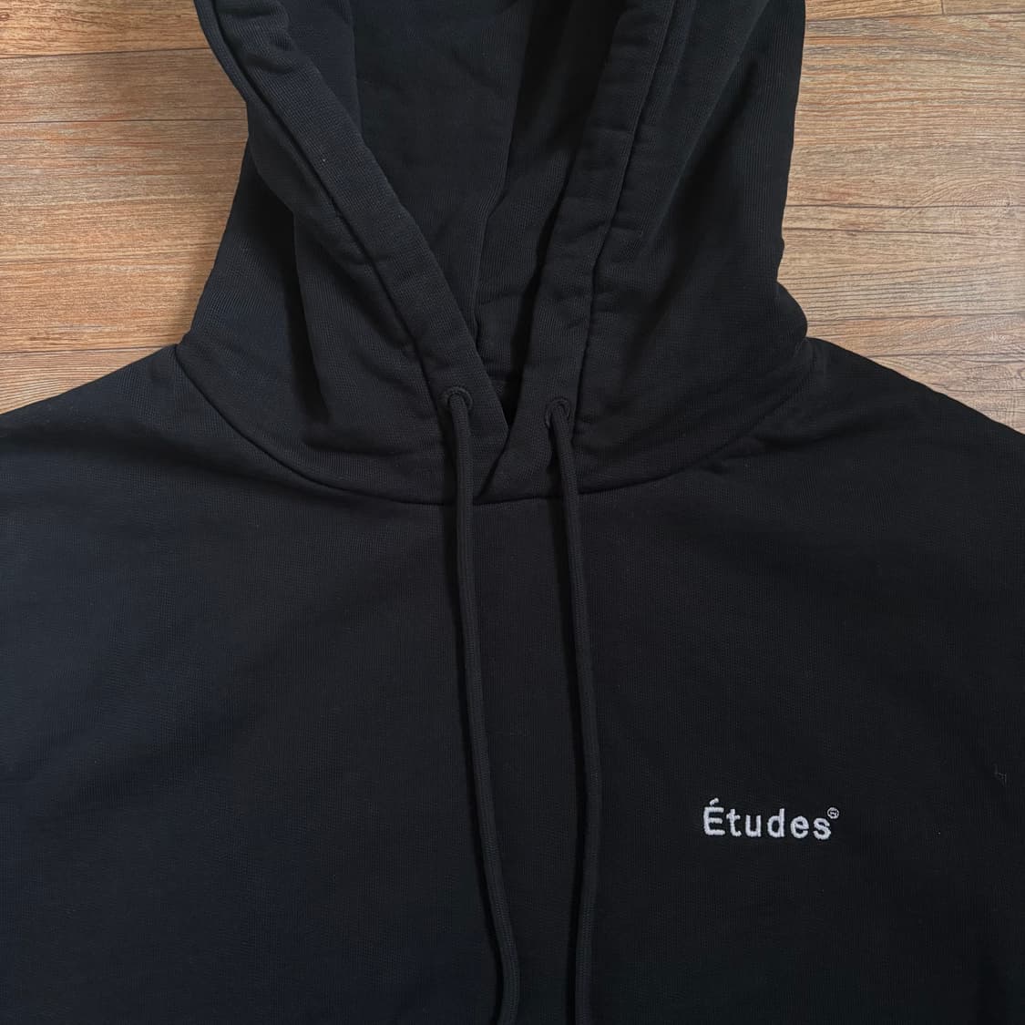에뛰드 M 블랙 후드 티셔츠 헤비 코튼 후디 포르투갈 정품 상품이미지2