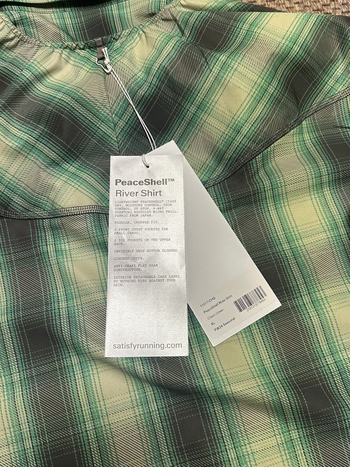 새티스파이 피스쉘리버셔츠 그린체크(XL) 상품이미지6