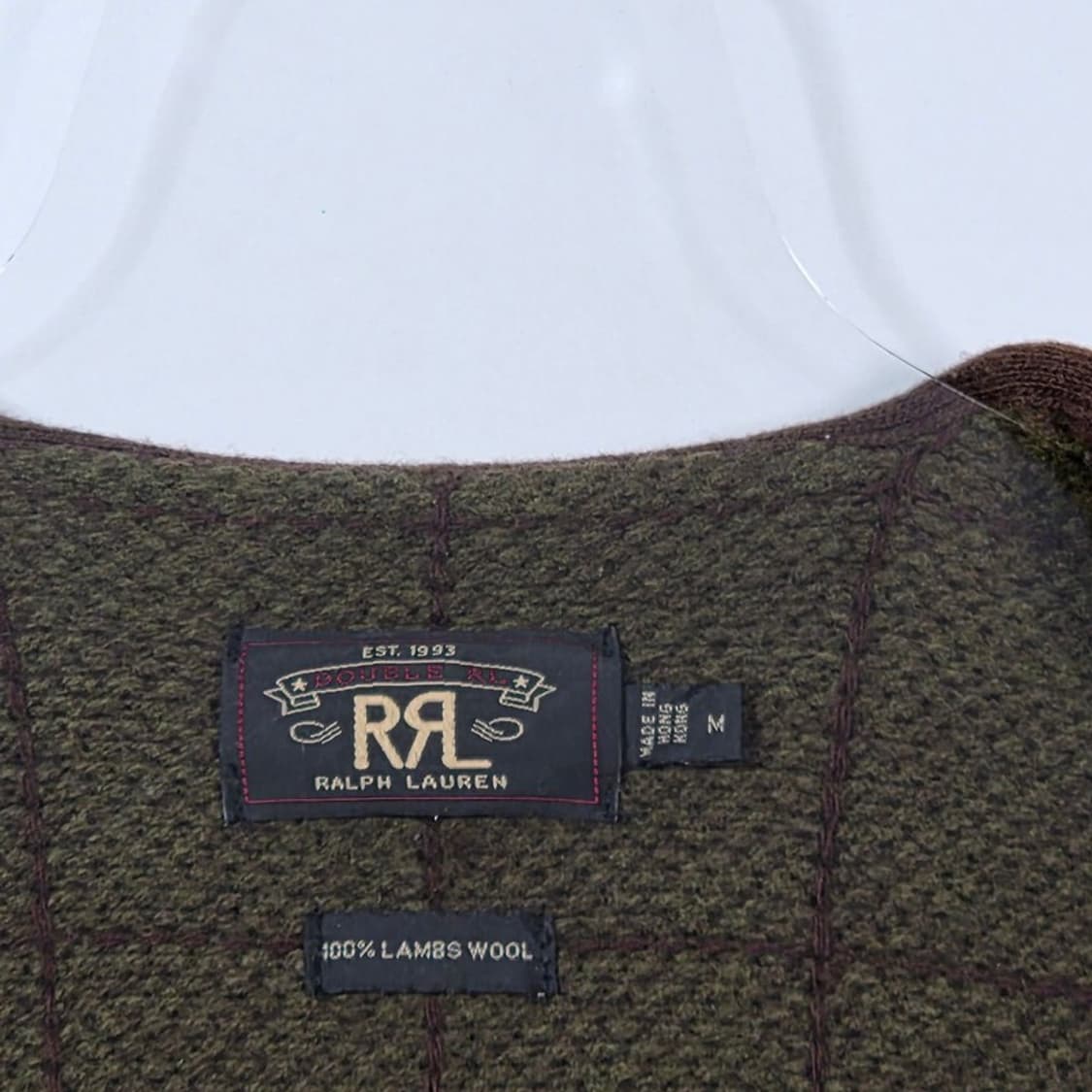 RRL Ralph Lauren 윈도우페인 체크 램스울 니트 베스트 M 상품이미지6