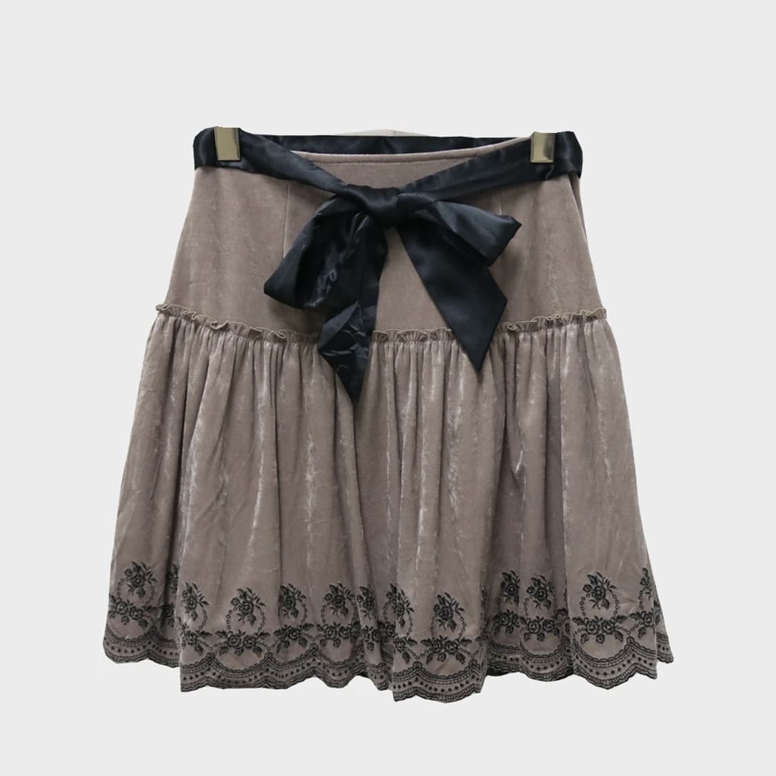레스트로즈 히메갸루 벨벳 리본 미니스커트 61137 상품이미지1