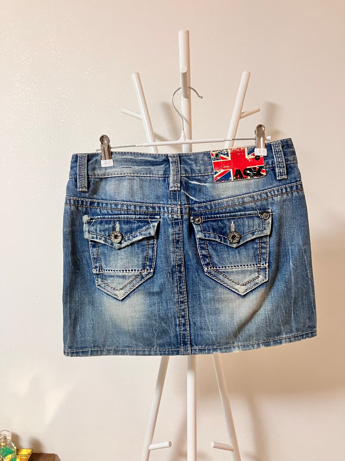 Ask 에스크 유니언잭 미니스커트 데님스커트 오네갸루 그런지  y2k 상품이미지1