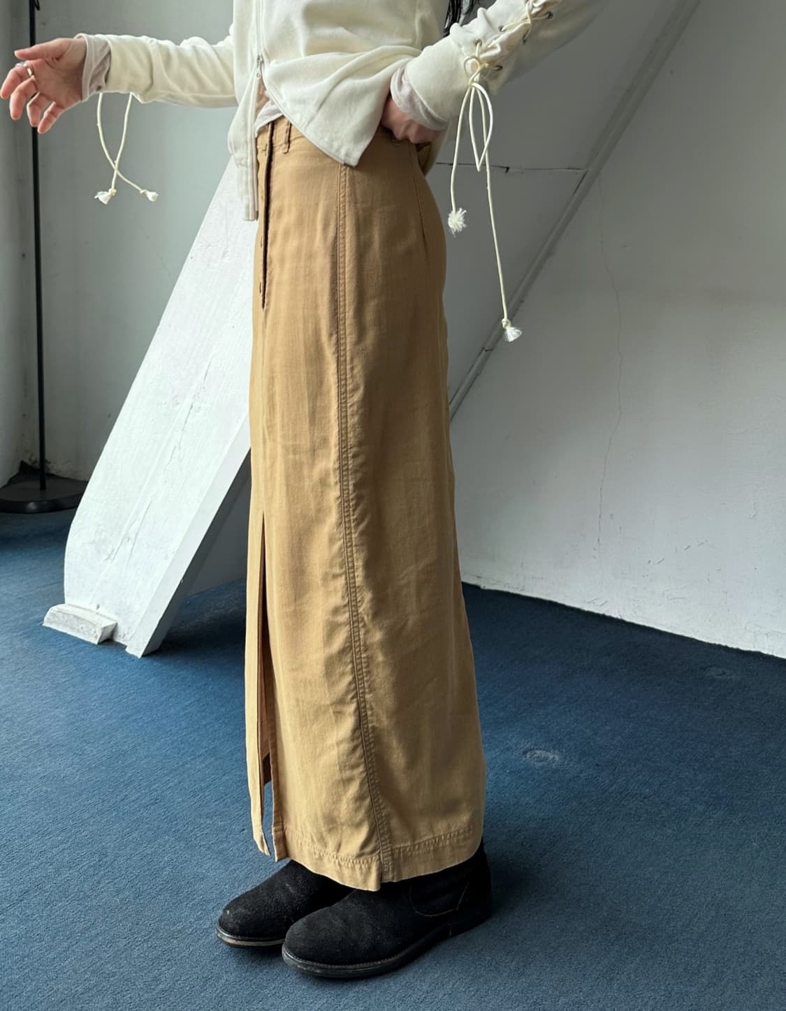 Rayon blend design long skirt 상품이미지7