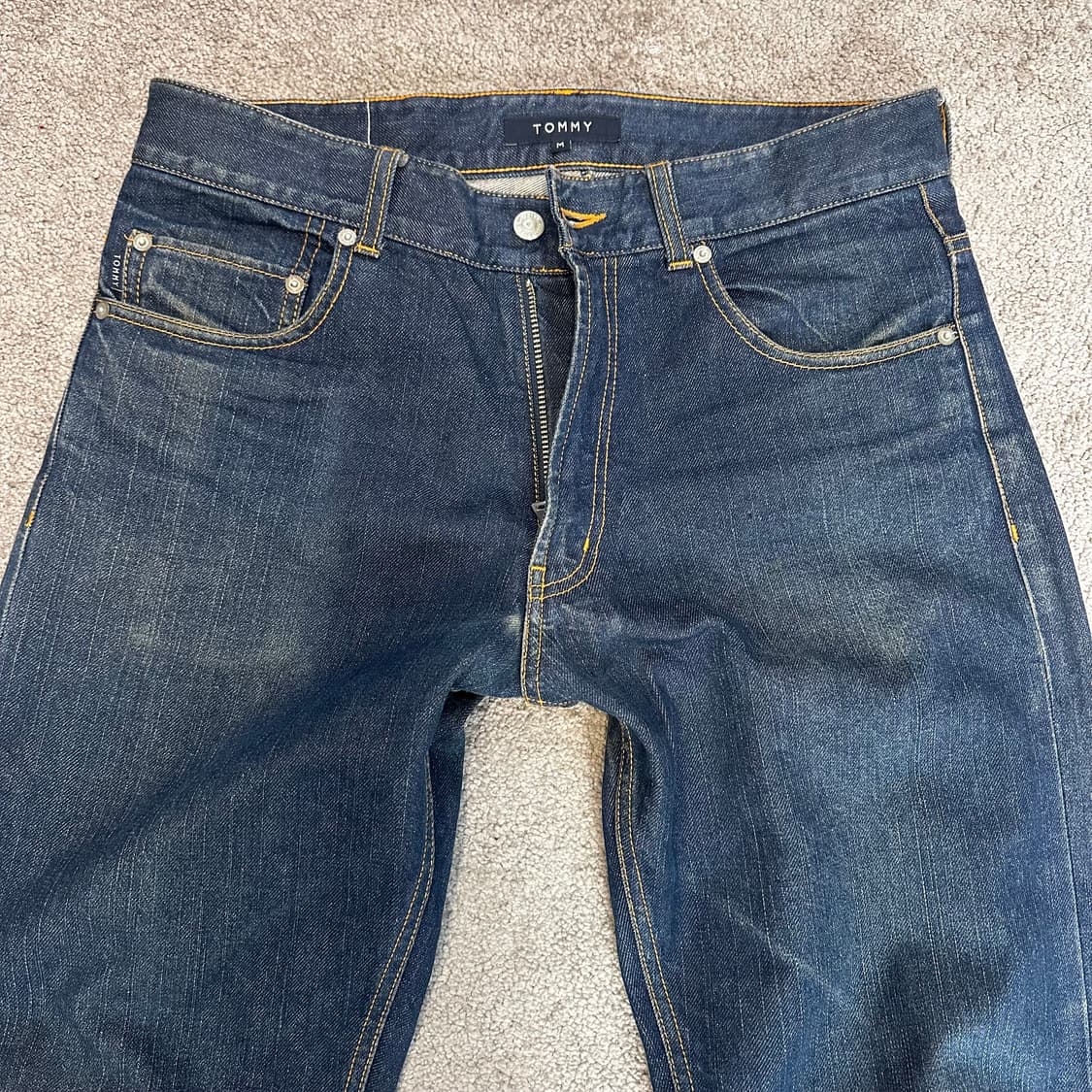 타미진스 올드스쿨 인디고 백 레터링 와이드 팬츠(32) 상품이미지6