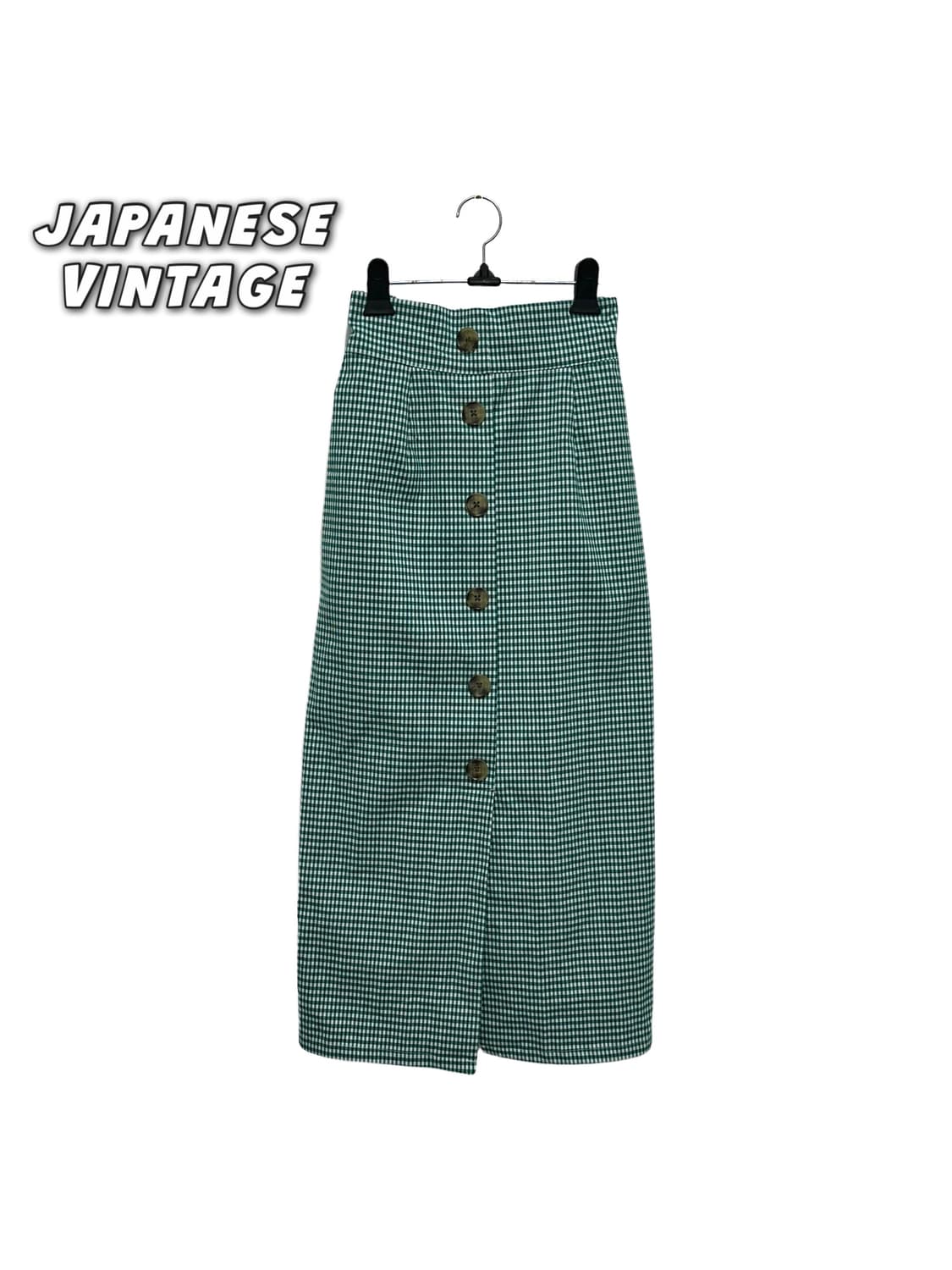 Japanese vintage 깅엄체크 스커트 상품이미지1