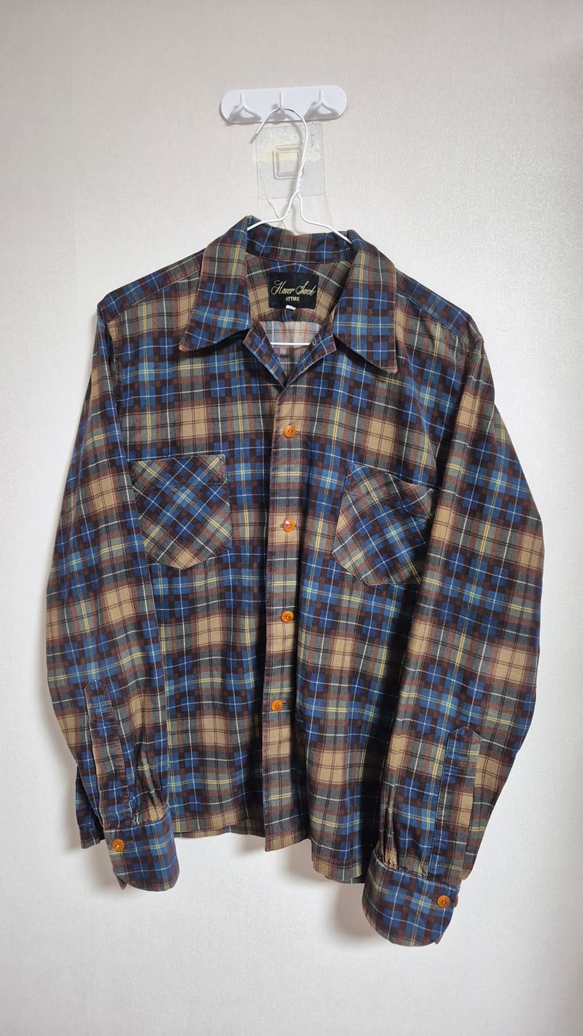 하버색 코듀로이 체크셔츠 상품이미지1