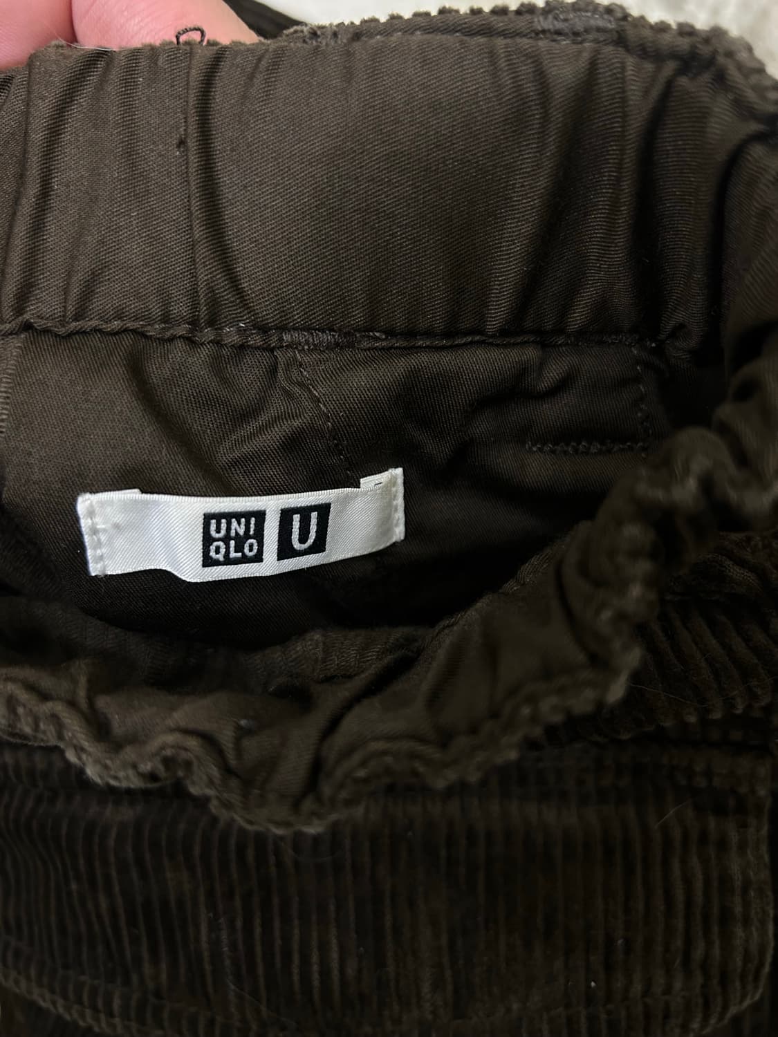 [S]유니클로U 벨티드 코듀로이 턱 와이드 팬츠/브라운 상품이미지5