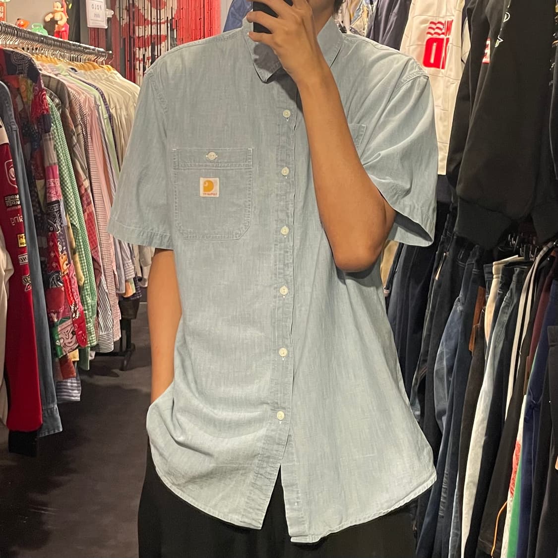 [IM] carhartt 칼하트 연청 데님 반팔셔츠 상품이미지4