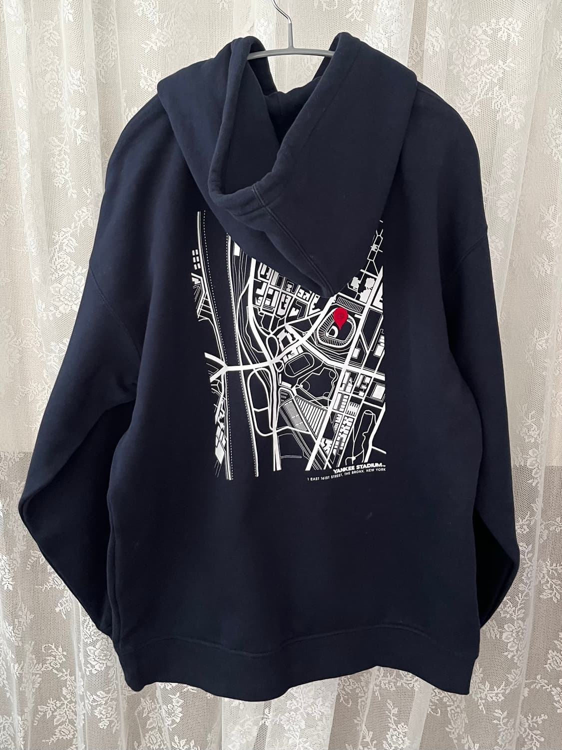XL)뉴에라 mlb 뉴욕 양키스 새틀라이트 맵 네이비 기모 후드티 상품이미지2