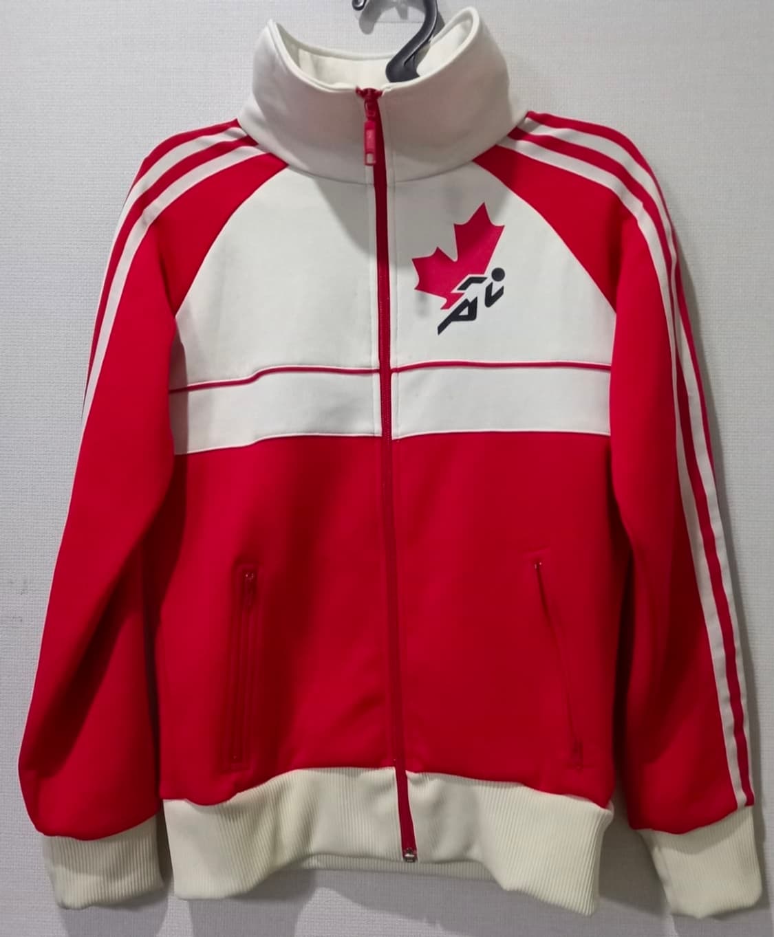 아디다스 캐나다 빨흰 트랙탑 저지 져지집업 85/XS 상품이미지1