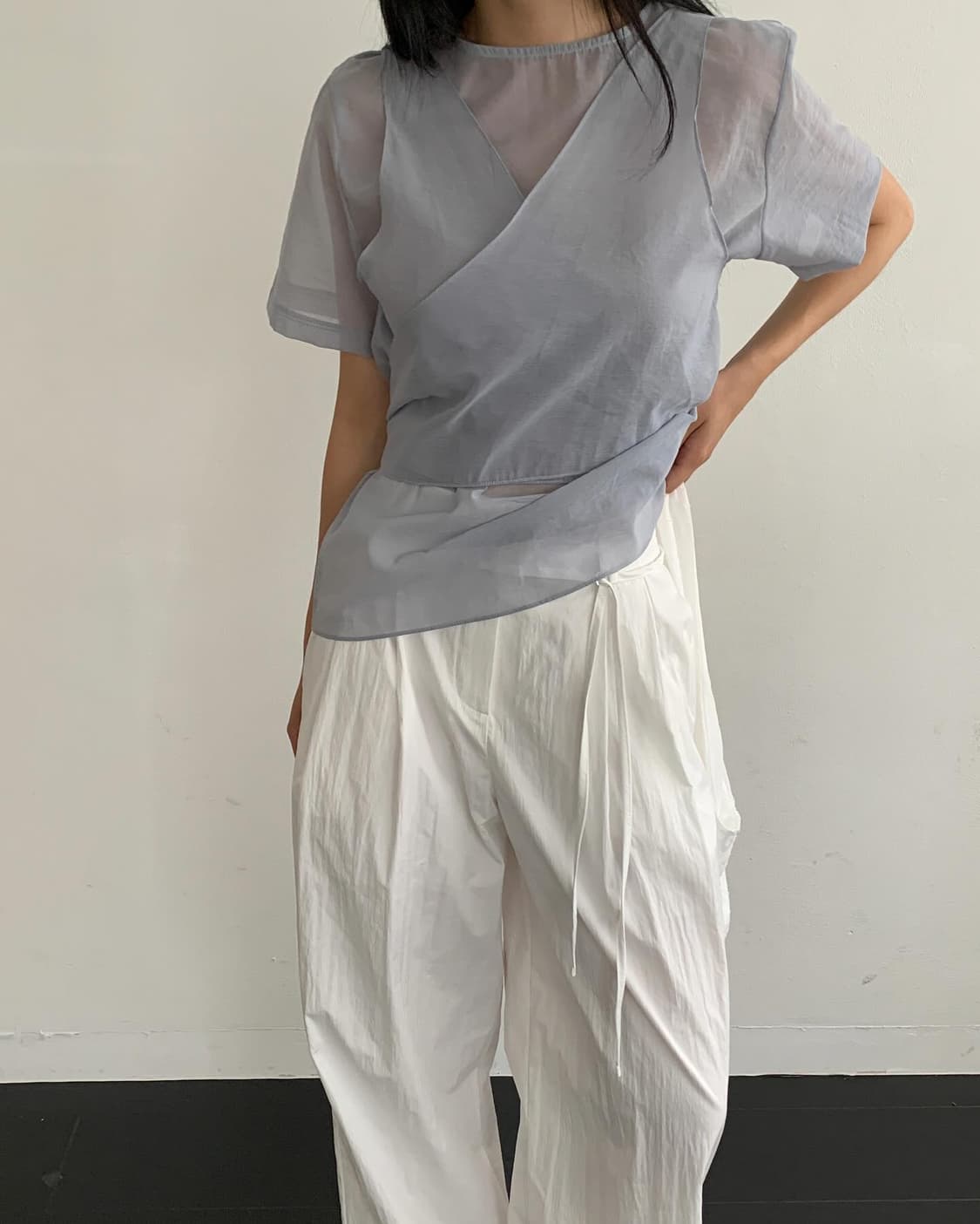 레이어드 랩 블라우스 상품이미지9