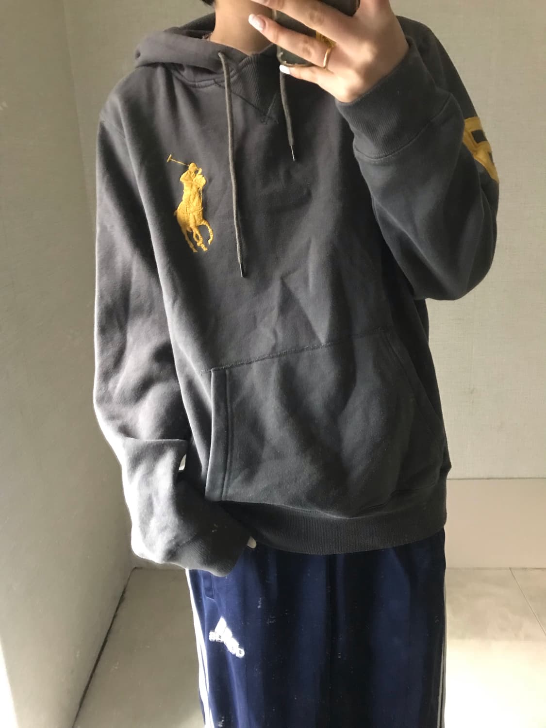 폴로 그레이 빅포니 후드티 상품이미지3