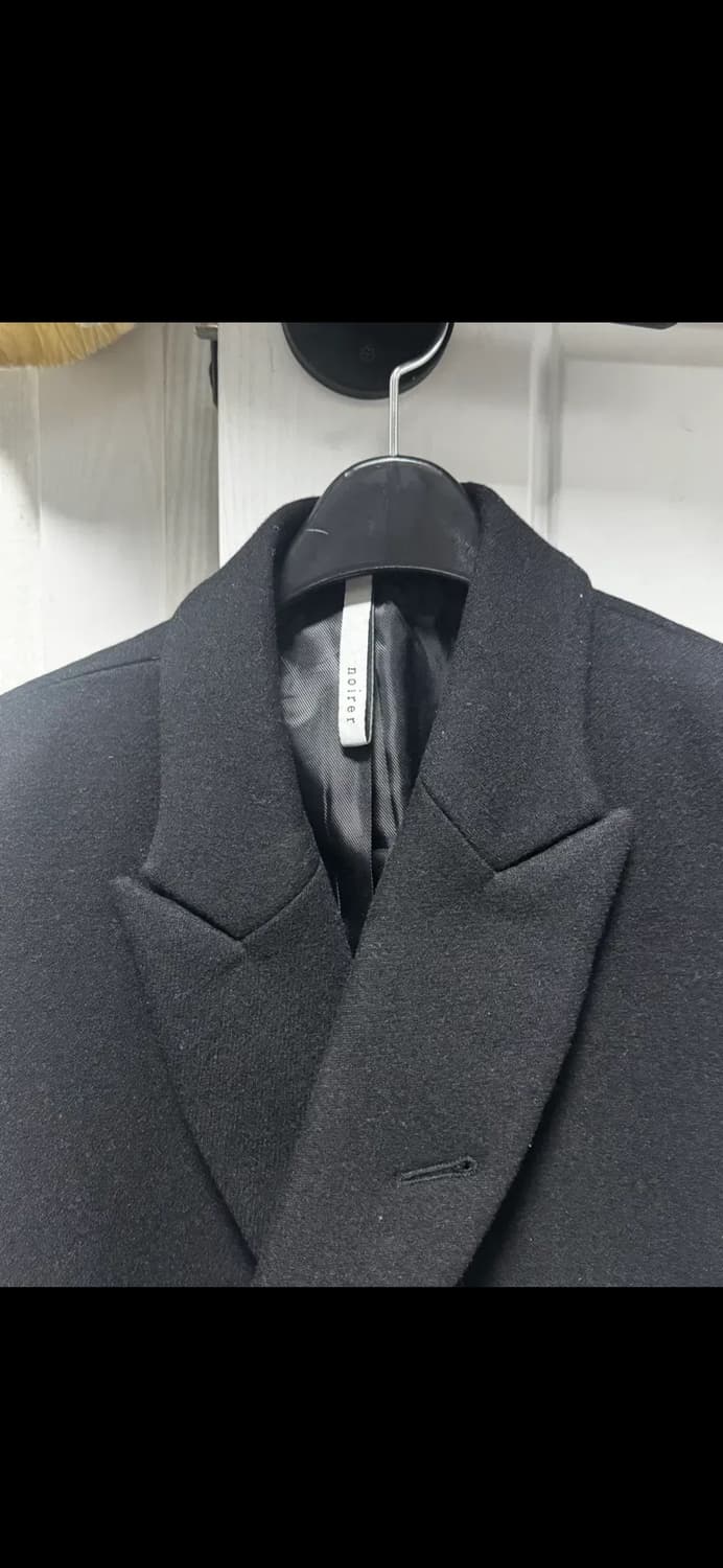 무료배송) 노이어 울 트윌 더블 브레스티드 하프 자켓 블랙 50 size 상품이미지2