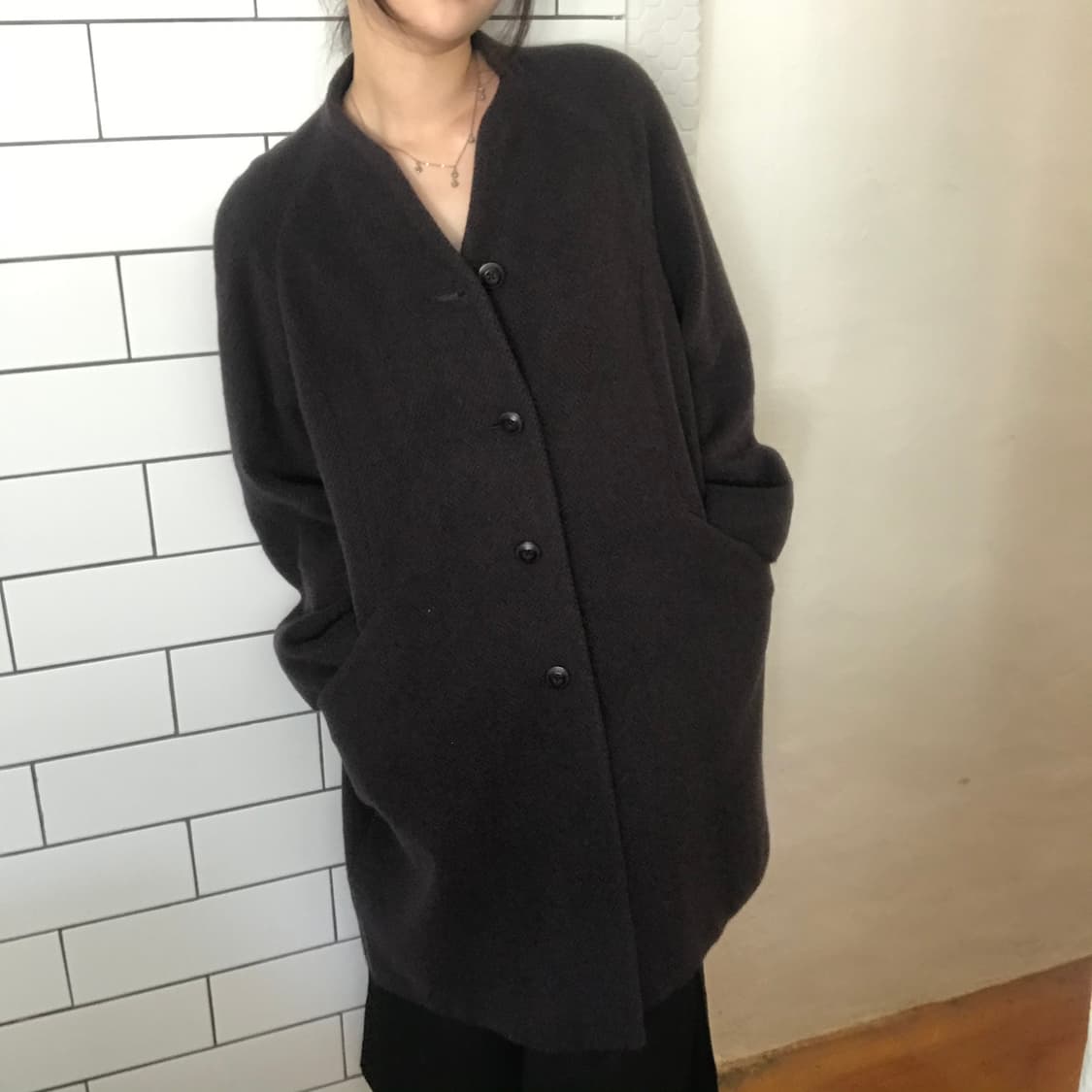 빈티지 울 가디건 코트 상품이미지4