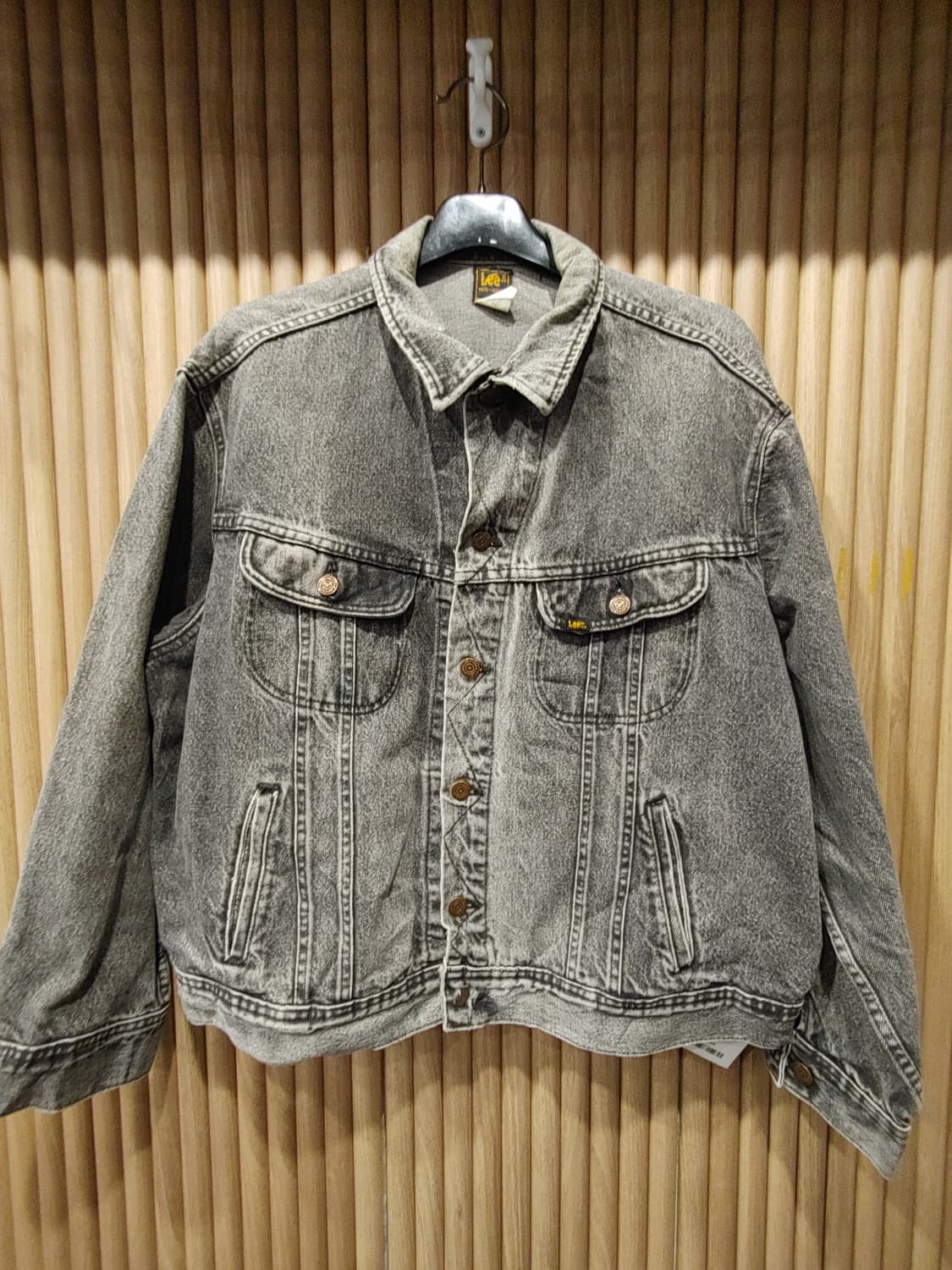 무배) Lee리 자수 그레이 워싱 청자켓 - XL 상품이미지1