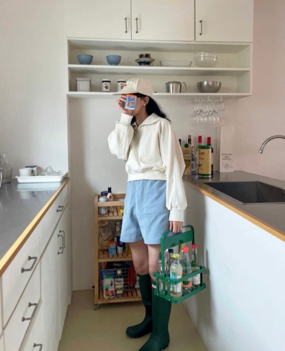 카라맨투맨 크림 상품이미지7