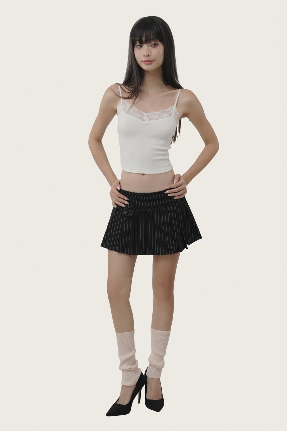 클리시어 크림도넛 나시 Cream donuts sleeveless, Wh 상품이미지1