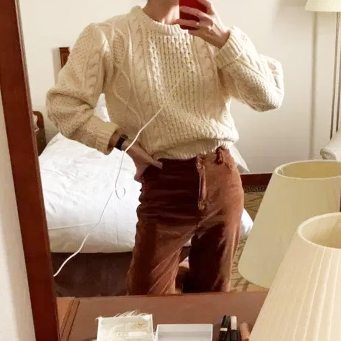 얼반하루(URBANHARU) 케이블 울니트 프리사이즈 새상품 상품이미지1