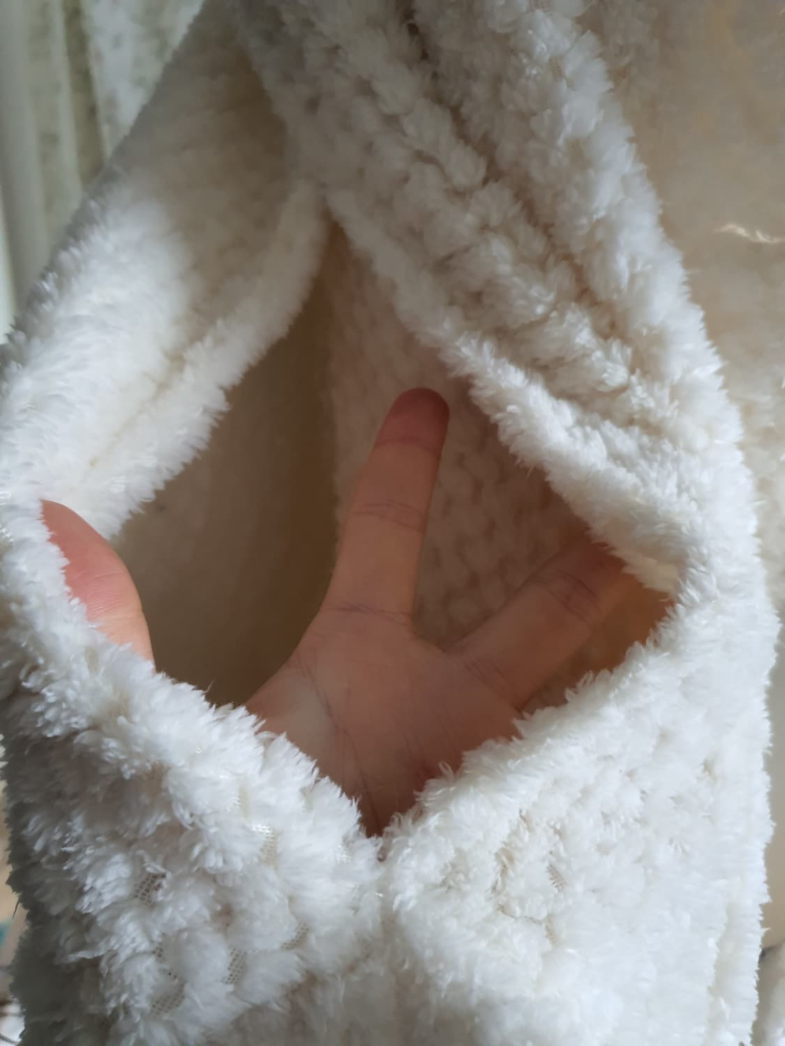 [모리걸] 2종류 일괄 아이보리 뽀글이 포켓 케이프 상품이미지2