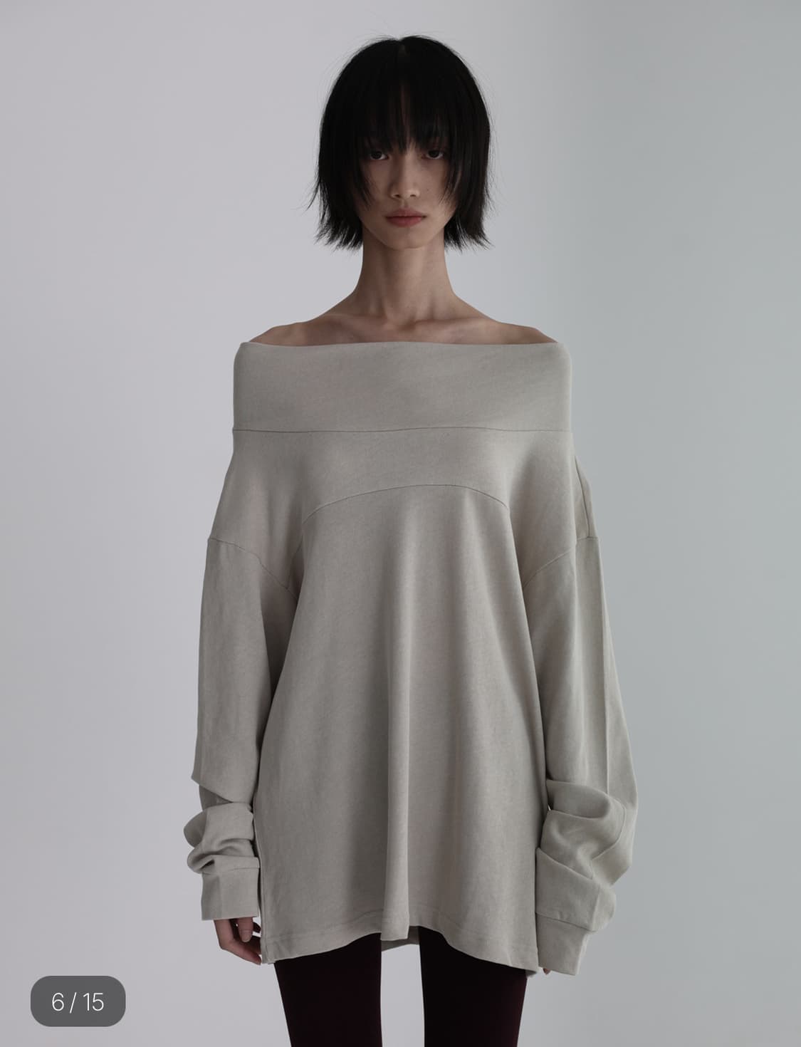 아모르샤이 AMORSHAEE  Line Sweatshirt Grey 상품이미지1