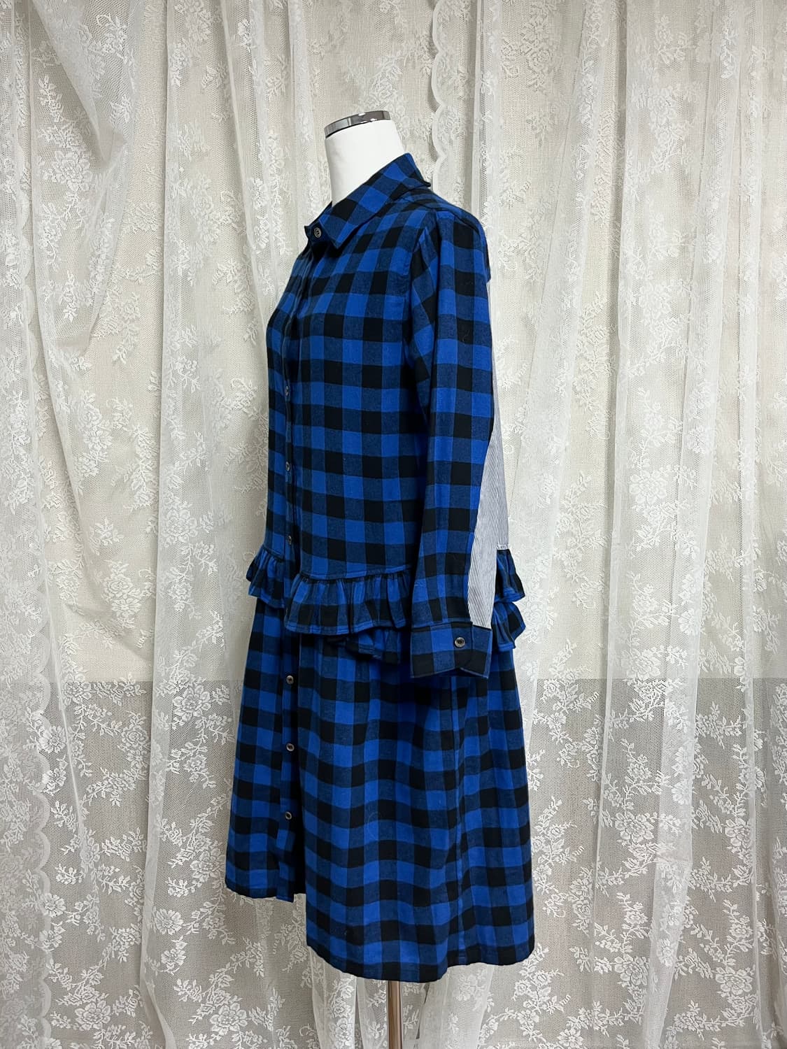 S) 클루 투 Clu TOO 체크 셔츠 원피스 상품이미지2