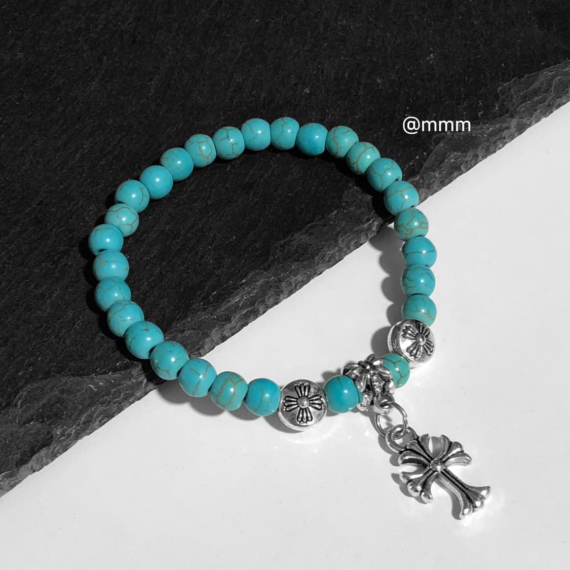 (Unisex) 크로스 터키석 팔찌2 상품이미지1