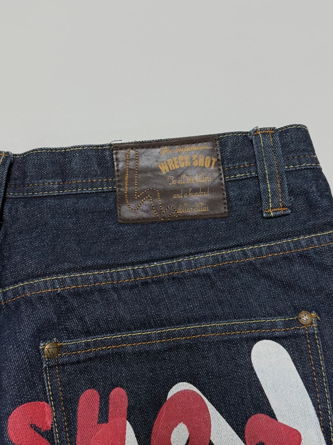 Wreck Shot 빈티지 프린팅 데님 팬츠 34 상품이미지4