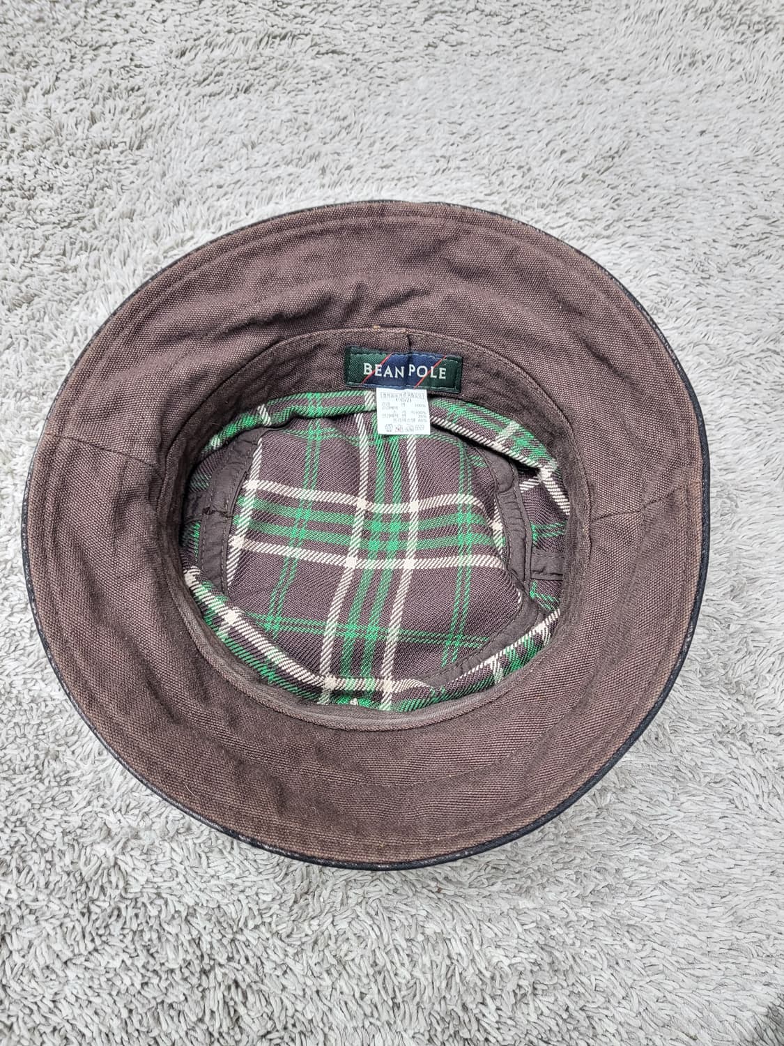 빈폴 체크 버킷햇 브라운 57 새제품급 상품이미지6