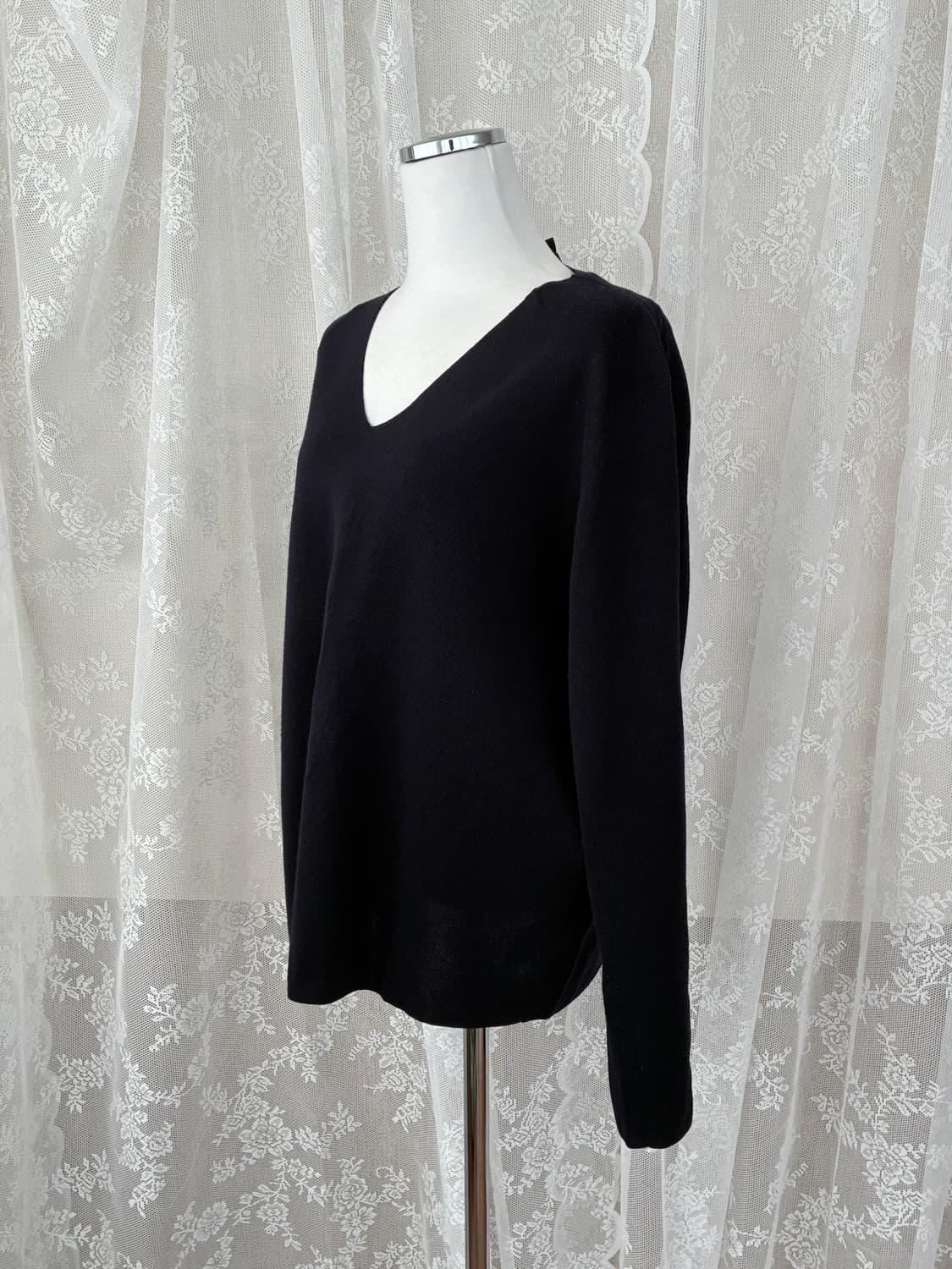 M) 코스 COS 여성 브이넥 울 니트 네이비 상품이미지2