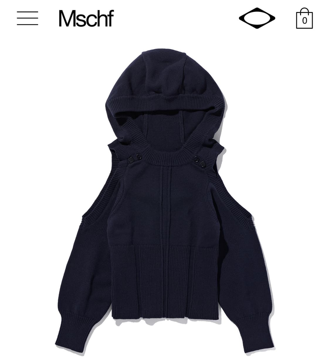 Mschf 미스치프 컷아웃 니트 후디 상품이미지1