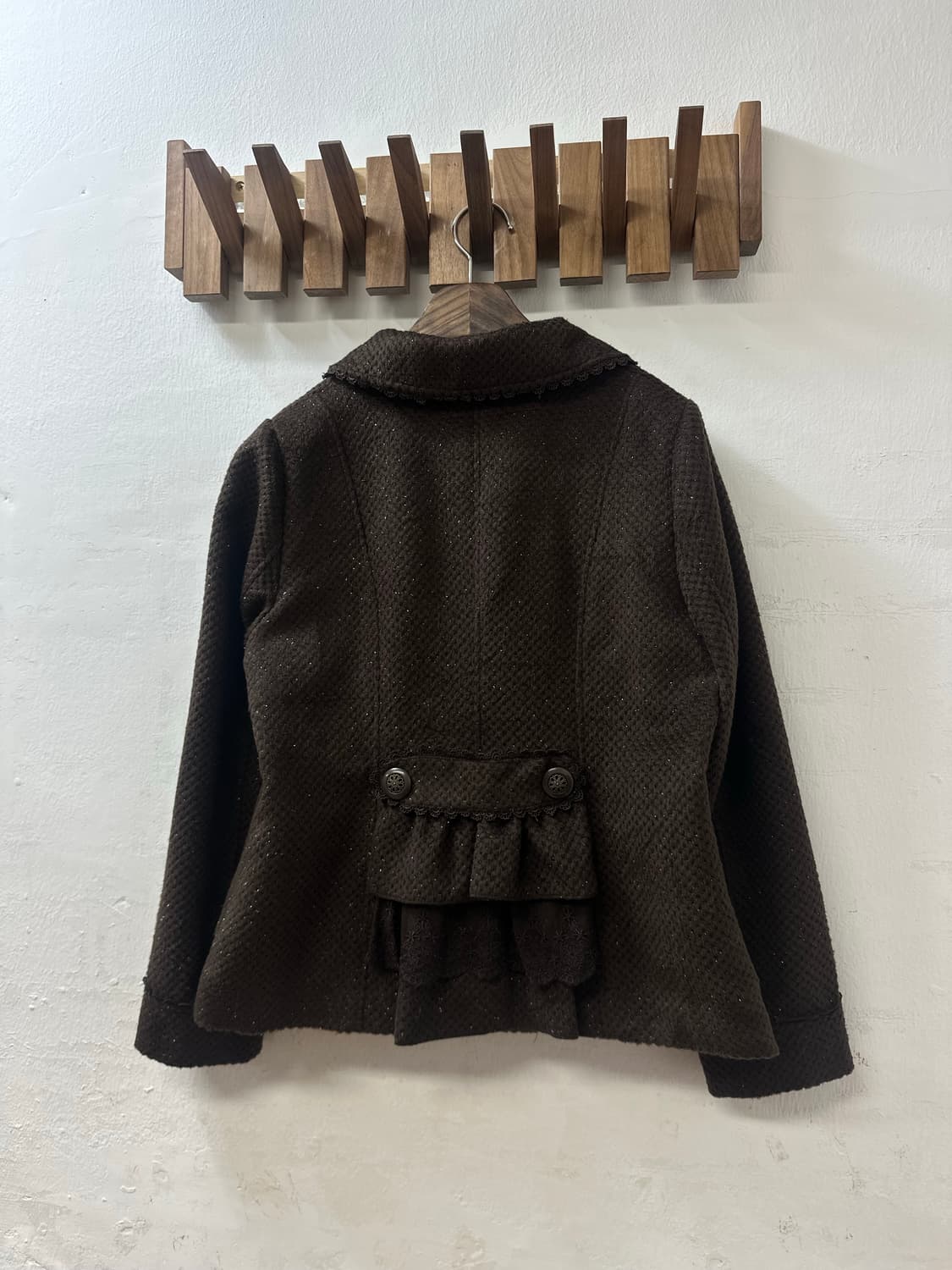 일본빈티지 둥근카라 axes femme 엑시즈팜 더블 버튼 브라운 코트 상품이미지6