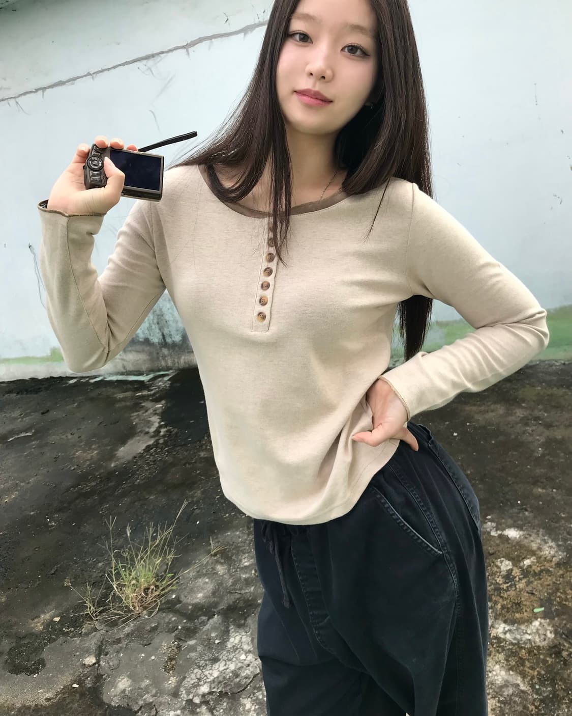 코지 버튼 티셔츠  상품이미지4