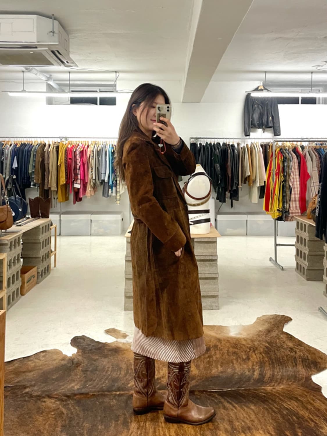 60~70's Godchaux’s suede robe coat  상품이미지4