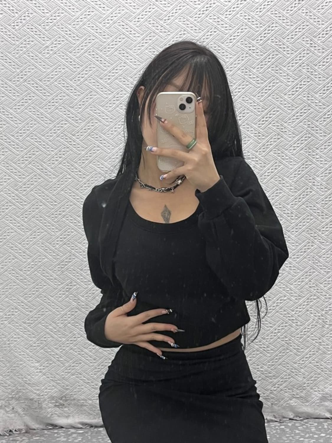 낫노잉 레이어드 볼레로 크롭 스웻셔츠 맨투맨 85 C06283 상품이미지1