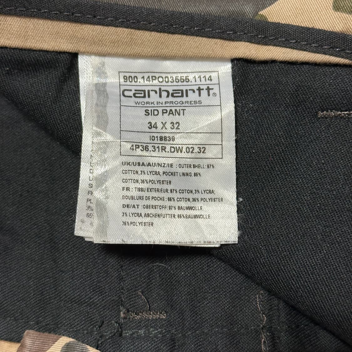 칼하트 카모 시드 팬츠 상품이미지7