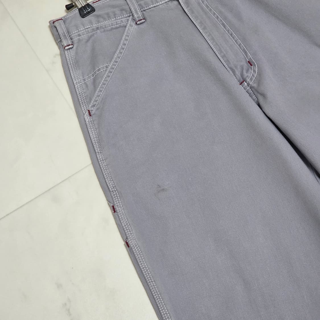 28 일본빈티지 더스티 퍼플 카펜터 세미와이드 팬츠 상품이미지5