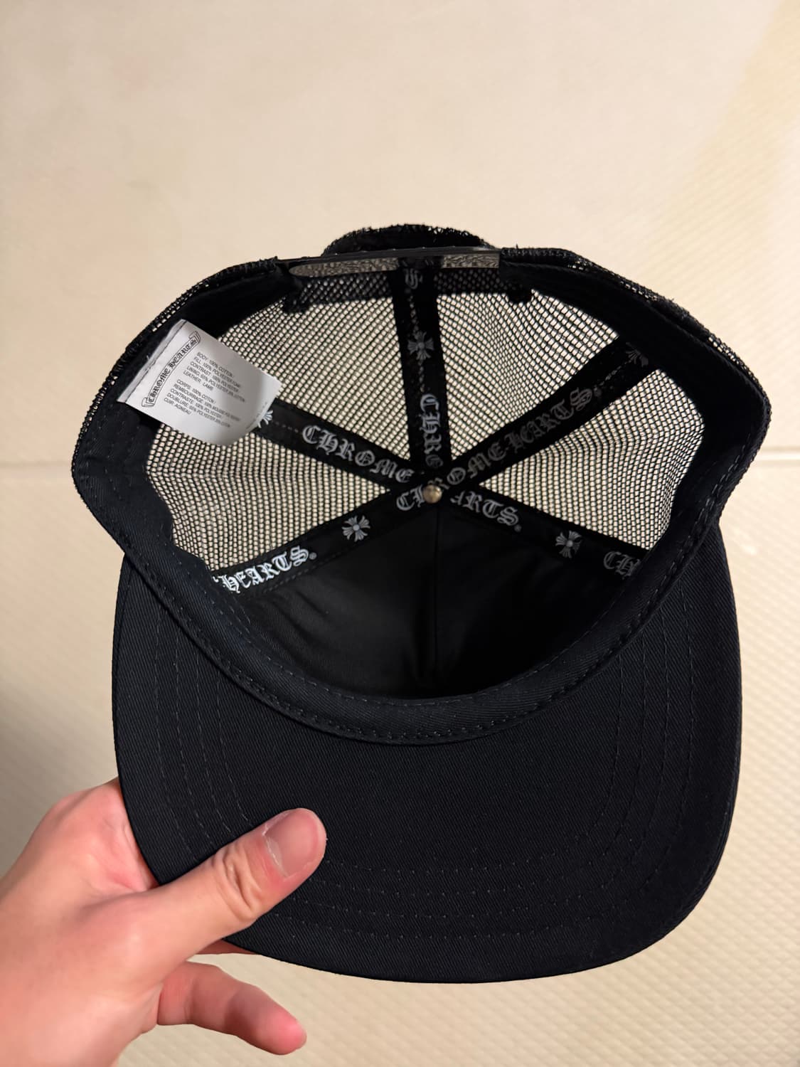 [OS] 크롬하츠 레더 트리플 크로스 블랙 매쉬캡 상품이미지3