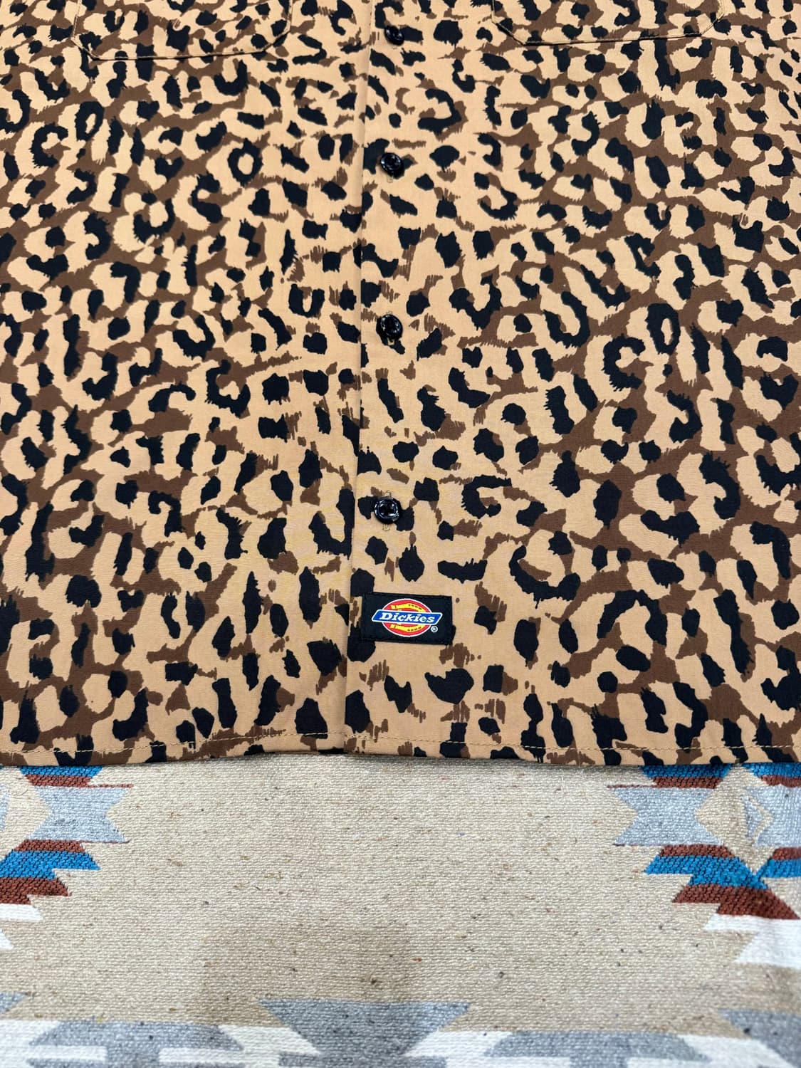 [XL] 와코마리아 x 디키즈 오픈카라 워크셔츠 레오파드  상품이미지5